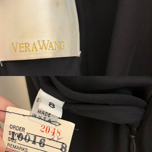 VERA WANG 90's Vintage Black Long Sleeve Evening Gown - Picture 7 of 7